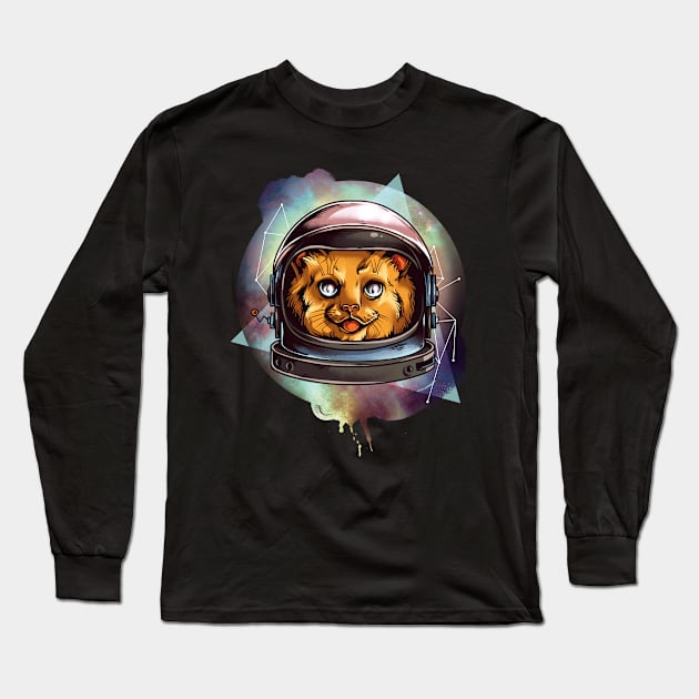 Cosmic Kitty Long Sleeve T-Shirt by MarinasingerDesigns